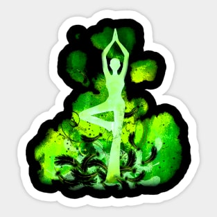 yoga green inv Sticker